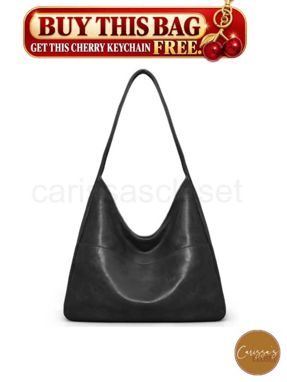 ✨Slouchy Hobo Shoulder Bag Vegan Leather Multi-Pocket Organizer